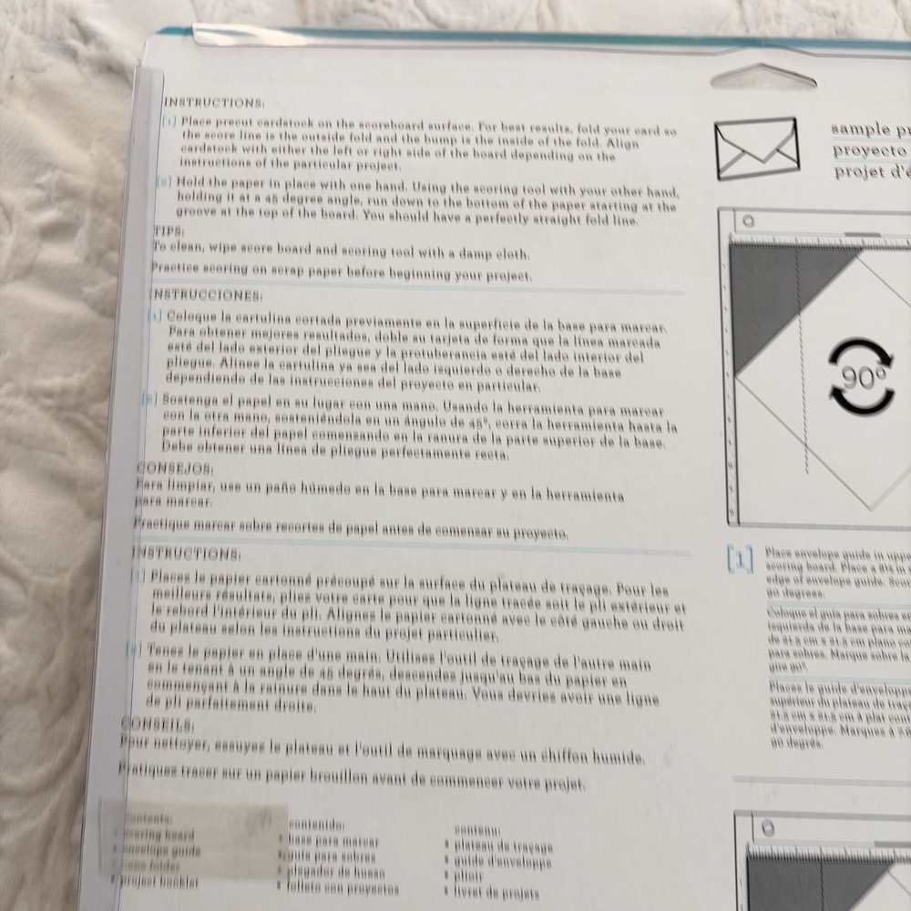 Martha Stewart Scoring Board Tool 3 Piece 12x12 Crafts Folding Envelopes EUC - Picture 5 of 8